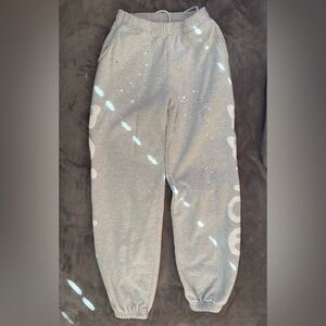 Men's Gray Sweatpants with White Accents